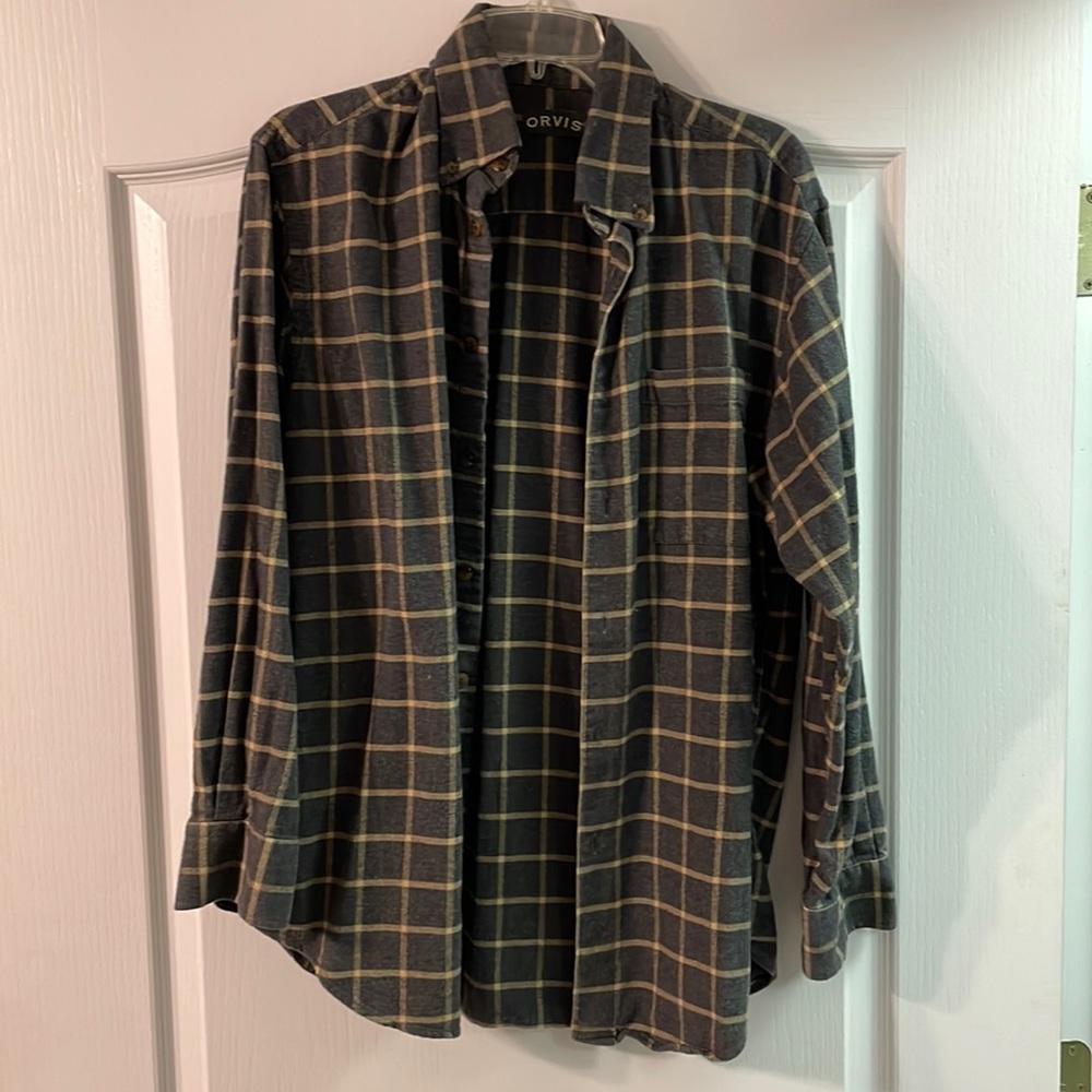 orvis long sleeve charcoal shirt